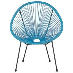 Beliani - ACAPULCO - Bistroset Voor 2 - Blauw - PE Rotan -Tuinproducten 9487809