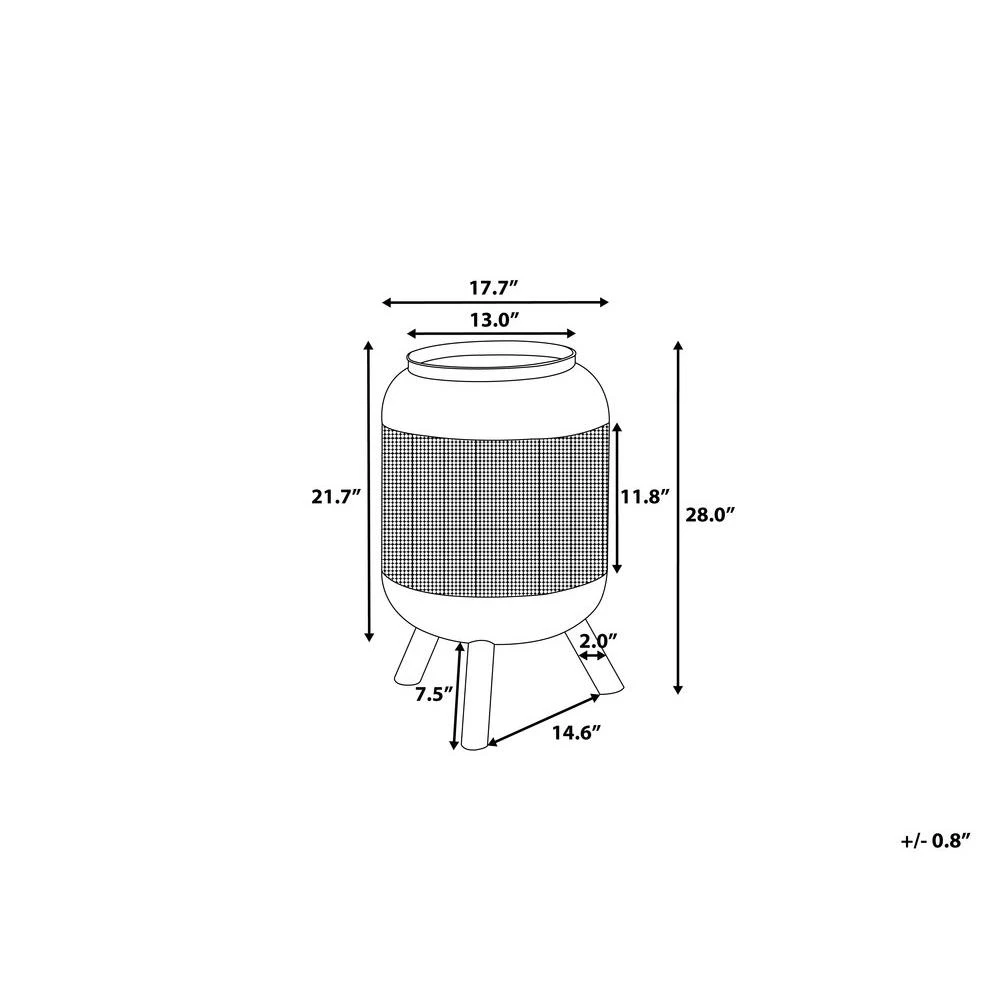 Beliani - VEER - Vuurkorf - Zwart - Staal 11 Beliani - VEER - Vuurkorf - Zwart - Staal - Afbeelding 9