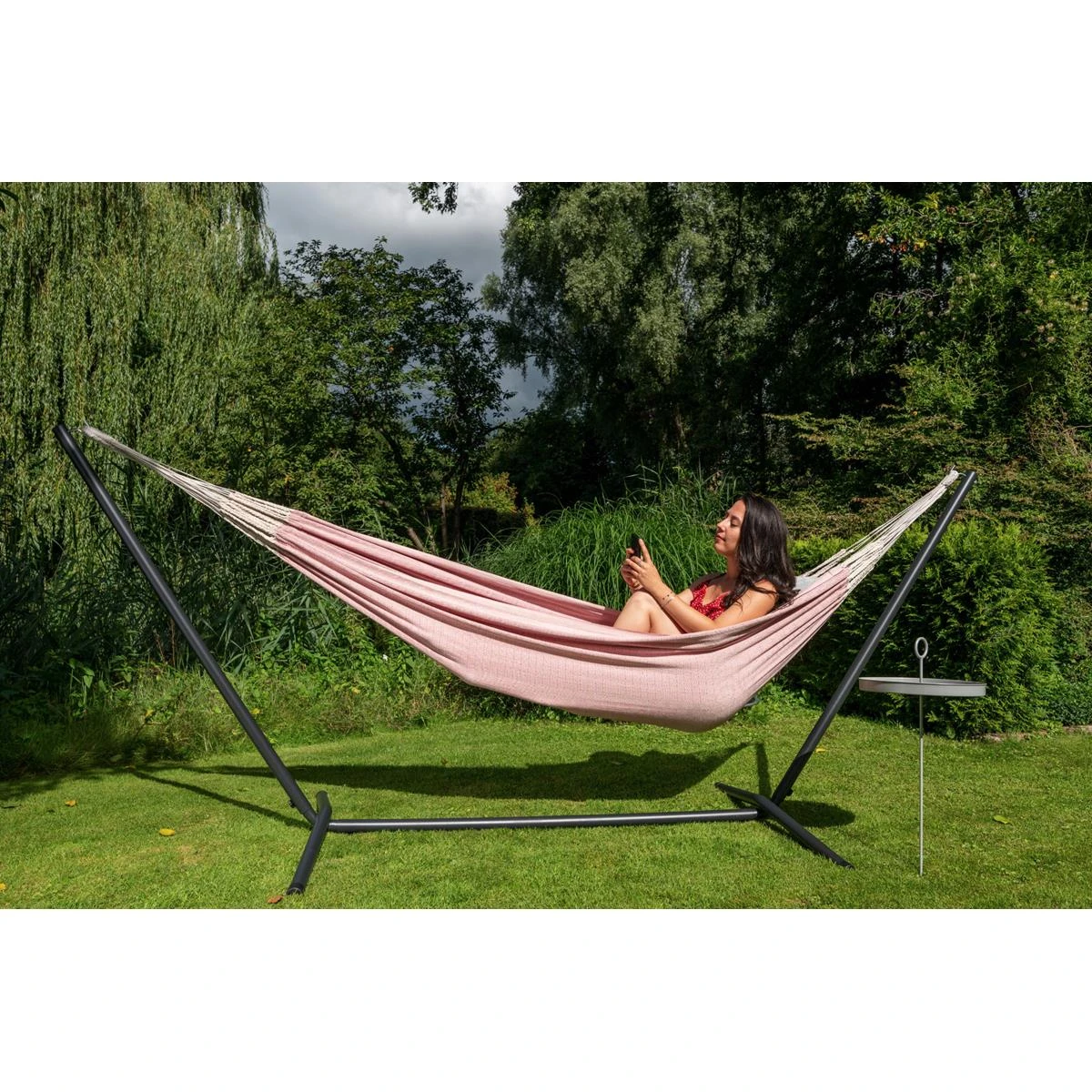 Tropilex® Hangmat Met Standaard Eénpersoons Easy & Natural Pink Roze 4 Tropilex® Hangmat Met Standaard Eénpersoons Easy & Natural Pink Roze - Afbeelding 2