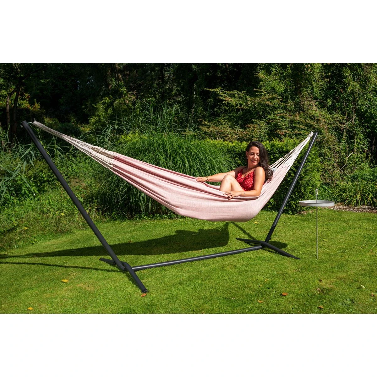 Tropilex® Hangmat Met Standaard Eénpersoons Easy & Natural Pink Roze 6 Tropilex® Hangmat Met Standaard Eénpersoons Easy & Natural Pink Roze - Afbeelding 4