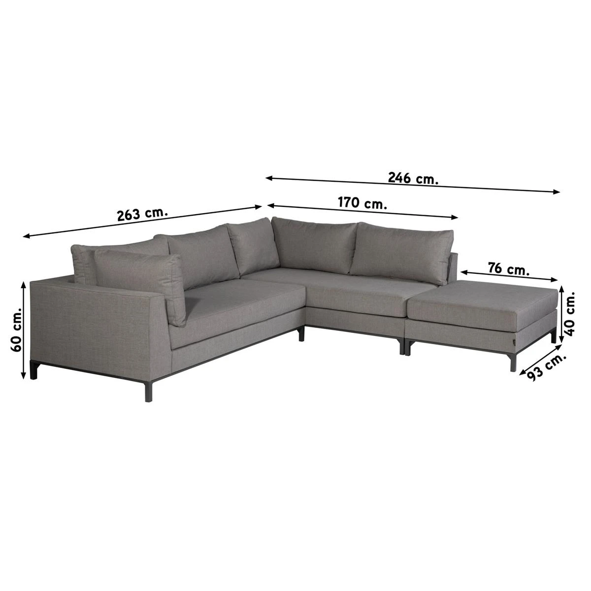 Exotan Sicilië Loungeset Rechts - Taupe 5 Exotan Sicilië Loungeset Rechts - Taupe - Afbeelding 3