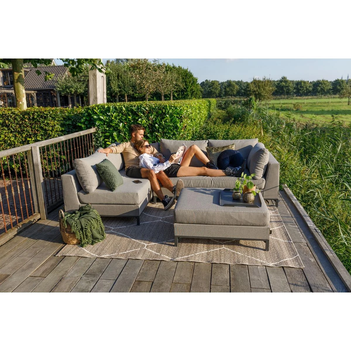 Exotan Sicilië Loungeset Rechts - Taupe 8 Exotan Sicilië Loungeset Rechts - Taupe - Afbeelding 6