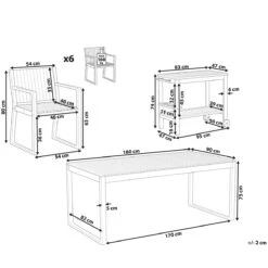 Beliani - SASSARI - Tuinset Voor 6 Met Trolley - Lichte Houtkleur 16 Beliani - SASSARI - Tuinset Voor 6 Met Trolley - Lichte Houtkleur -Tuinproducten 9573122