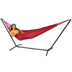 Tropilex® Hangmat Met Standaard Eénpersoons Easy & Dream Red Rood -Tuinproducten 9588267