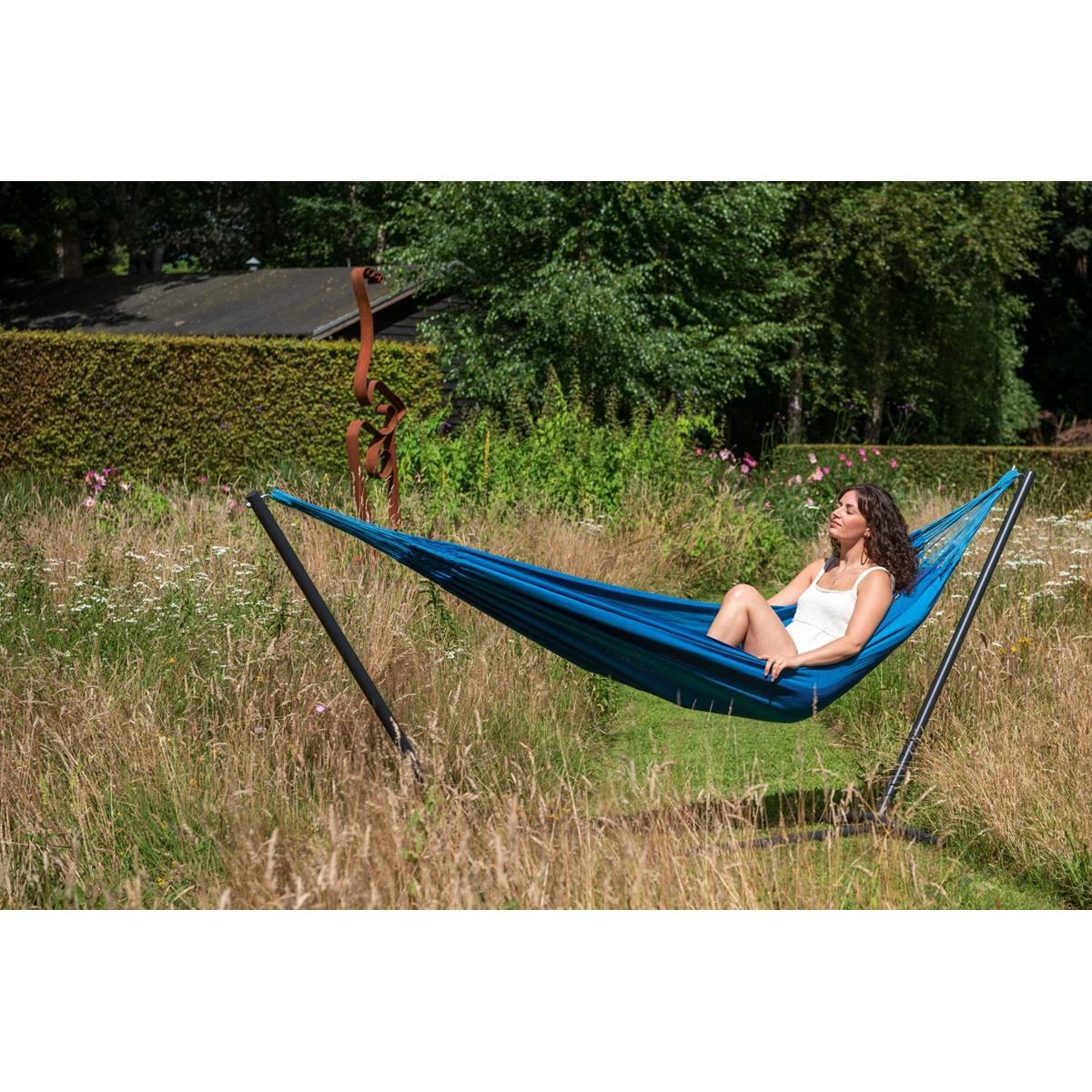 Tropilex® Hangmat Met Standaard Eénpersoons Easy & Dream Blue Blauw 11 Tropilex® Hangmat Met Standaard Eénpersoons Easy & Dream Blue Blauw - Afbeelding 9