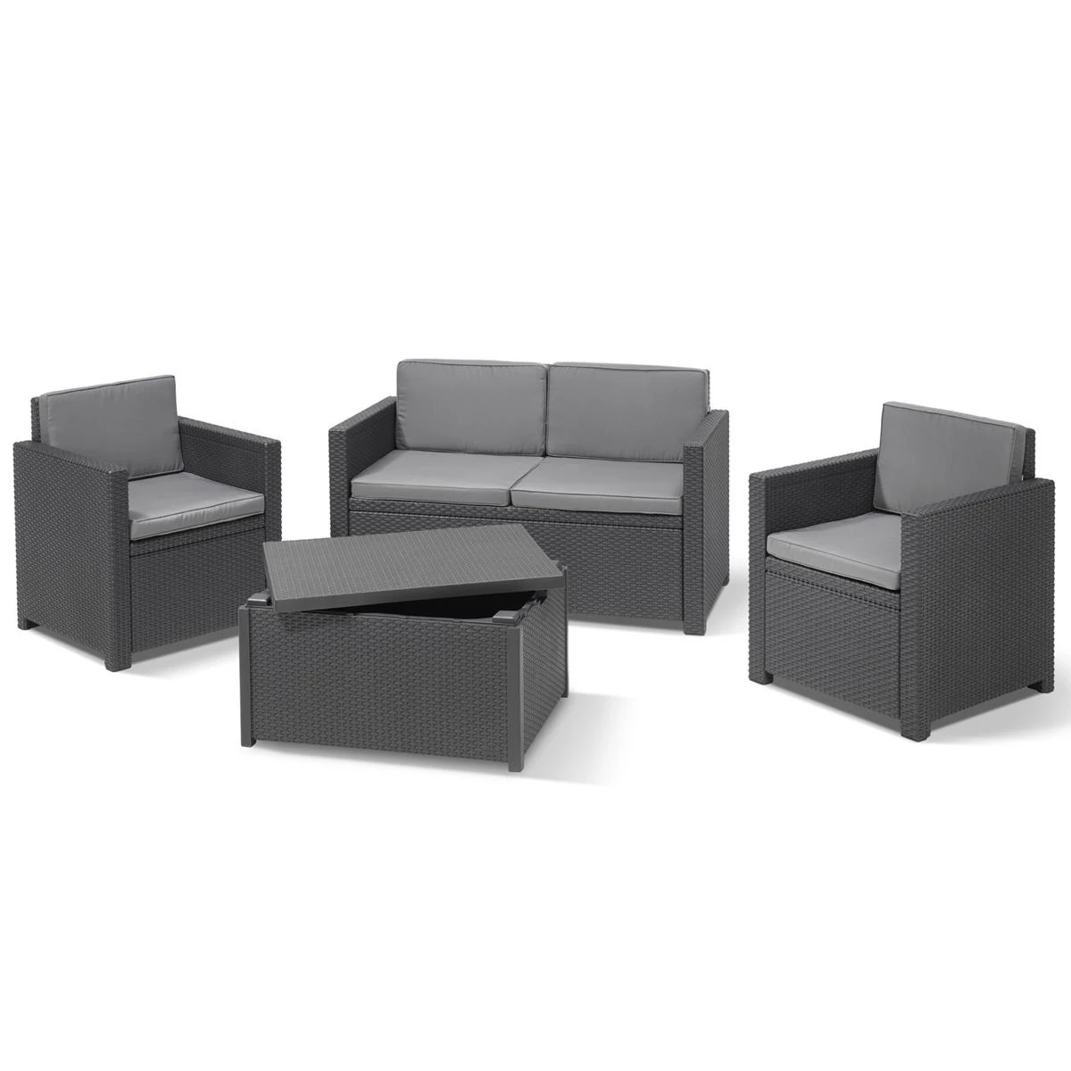 Allibert Monaco Loungeset Met Kussenbox 3 Allibert Monaco Loungeset Met Kussenbox