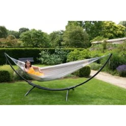 Hangmat Met Standaard Tweepersoons 'Arc & Comfort' Pearl 22 Hangmat Met Standaard Tweepersoons 'Arc & Comfort' Pearl -Tuinproducten 9603667