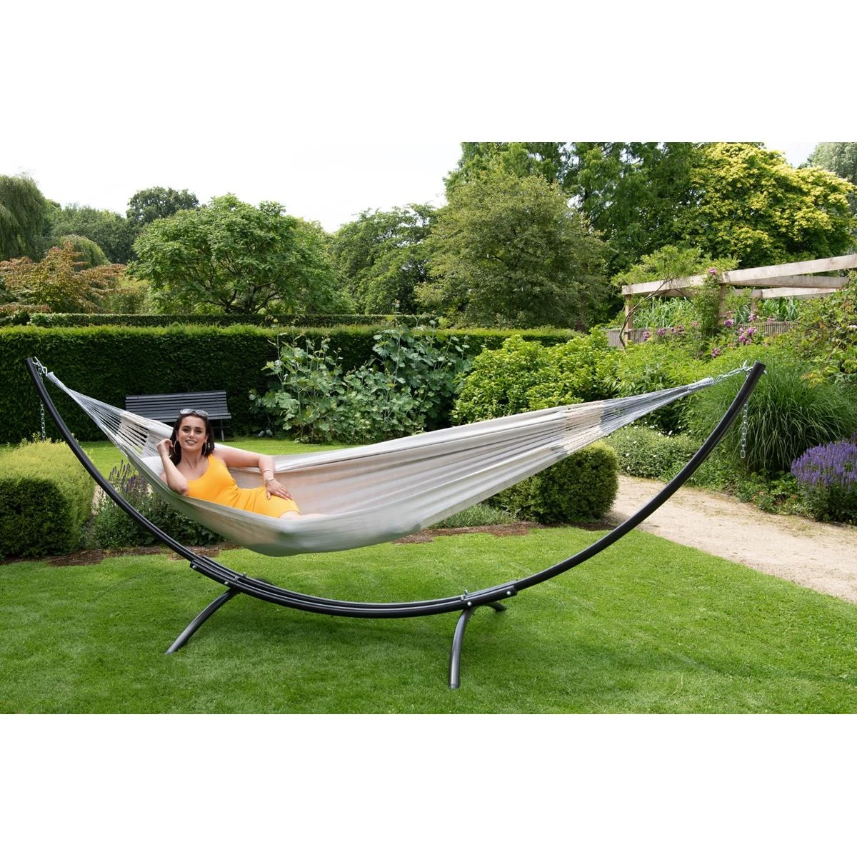 Hangmat Met Standaard Tweepersoons 'Arc & Comfort' Pearl 11 Hangmat Met Standaard Tweepersoons 'Arc & Comfort' Pearl - Afbeelding 9