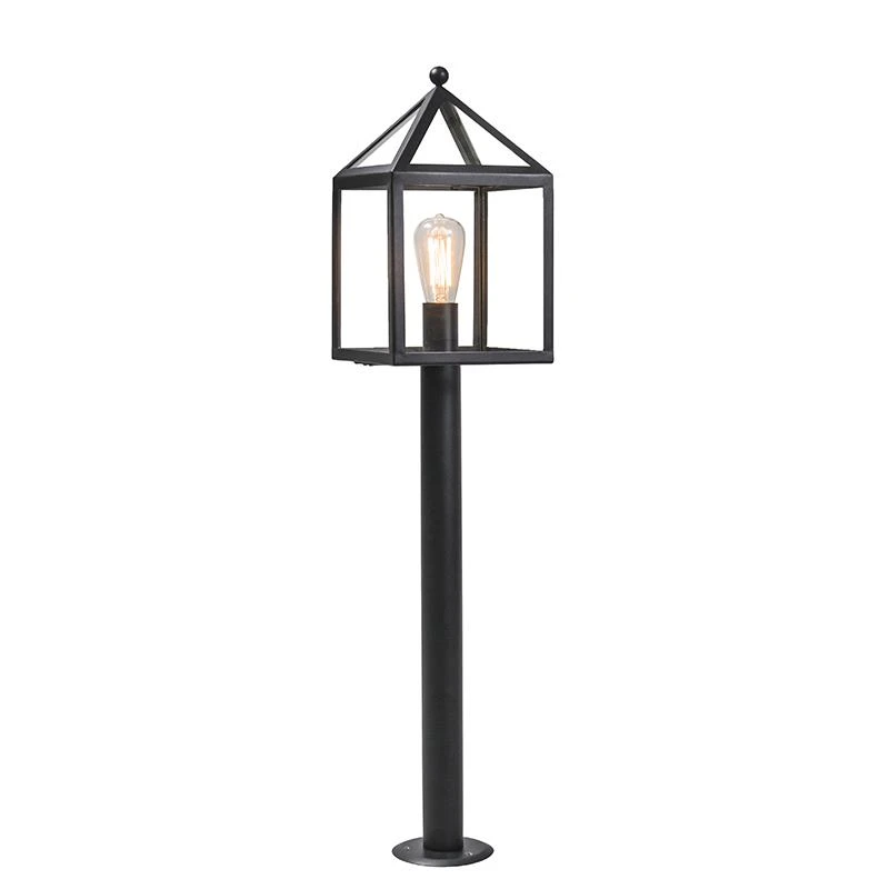 QAZQA Buitenlamp Paal Zwart 100 Cm - Amsterdam 3 QAZQA Buitenlamp Paal Zwart 100 Cm - Amsterdam