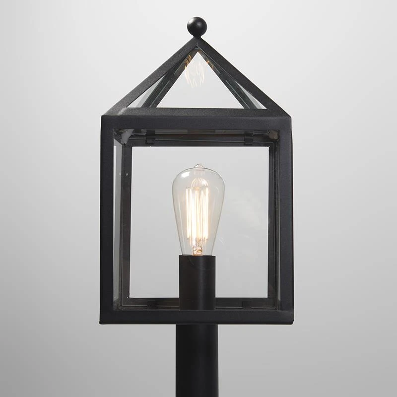 QAZQA Buitenlamp Paal Zwart 100 Cm - Amsterdam 6 QAZQA Buitenlamp Paal Zwart 100 Cm - Amsterdam - Afbeelding 4