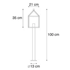 QAZQA Buitenlamp Paal Zwart 100 Cm - Amsterdam 19 QAZQA Buitenlamp Paal Zwart 100 Cm - Amsterdam -Tuinproducten 9605349