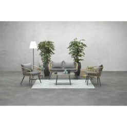Garden Impressions Tarulo Loungeset 4-delig - Donker Grijs -Tuinproducten 9626733