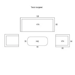 Garden Impressions Tarulo Loungeset 4-delig - Donker Grijs -Tuinproducten 9626735