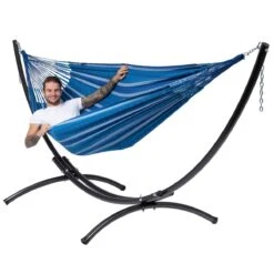 Tropilex® Hangmat Met Standaard Tweepersoons Arc & Chill Calm Blauw 15 Tropilex® Hangmat Met Standaard Tweepersoons Arc & Chill Calm Blauw -Tuinproducten 9656474