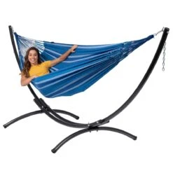 Tropilex® Hangmat Met Standaard Tweepersoons Arc & Chill Calm Blauw 17 Tropilex® Hangmat Met Standaard Tweepersoons Arc & Chill Calm Blauw -Tuinproducten 9656484