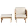 Beliani - BARATTI - Tuinstoel Met Ottomaan - Lichte Houtkleur|Wit 2 Beliani - BARATTI - Tuinstoel Met Ottomaan - Lichte Houtkleur|Wit -Tuinproducten 9663825