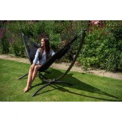 Tropilex® Hangmat Met Standaard Eénpersoons Arc & Classic Black Zwart 16 Tropilex® Hangmat Met Standaard Eénpersoons Arc & Classic Black Zwart -Tuinproducten 9688751