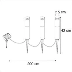QAZQA Set Van 3 Prikspots Staal Incl. LED IP44 Solar- Rox 18 QAZQA Set Van 3 Prikspots Staal Incl. LED IP44 Solar- Rox -Tuinproducten 9691361