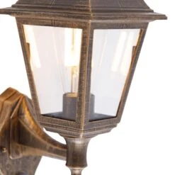 QAZQA Antieke Wandlamp Goud IP44 Met Bewegingsmelder - Capital -Tuinproducten 9692798