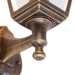 QAZQA Antieke Wandlamp Goud IP44 Met Bewegingsmelder - Capital -Tuinproducten 9692799