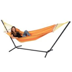 Tropilex® Hangmat Met Standaard Eénpersoons Easy & Relax Orange Oranje 15 Tropilex® Hangmat Met Standaard Eénpersoons Easy & Relax Orange Oranje -Tuinproducten 9703874