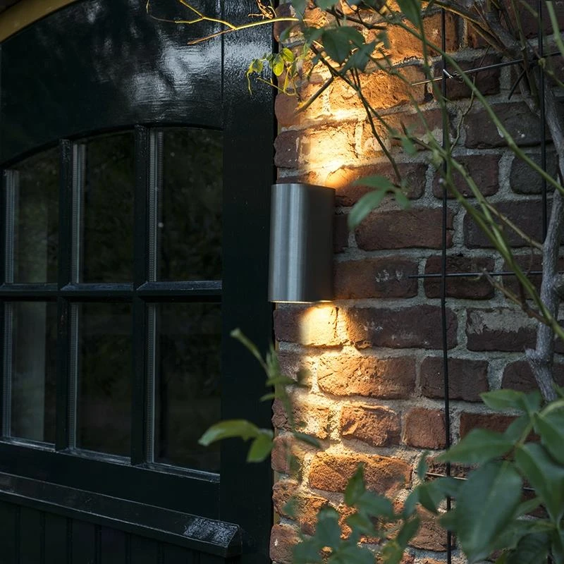 QAZQA Moderne Wandlamp Staal IP44 - Ben 4 QAZQA Moderne Wandlamp Staal IP44 - Ben - Afbeelding 2