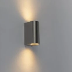 QAZQA Moderne Wandlamp Staal IP44 - Ben 23 QAZQA Moderne Wandlamp Staal IP44 - Ben -Tuinproducten 9705977