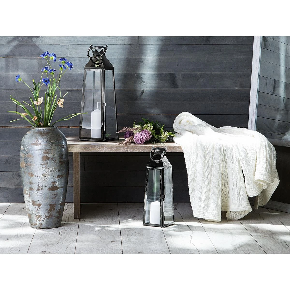 Beliani - CRETE - Lantaarn - Zwart - RVS 3 Beliani - CRETE - Lantaarn - Zwart - RVS - Afbeelding 2