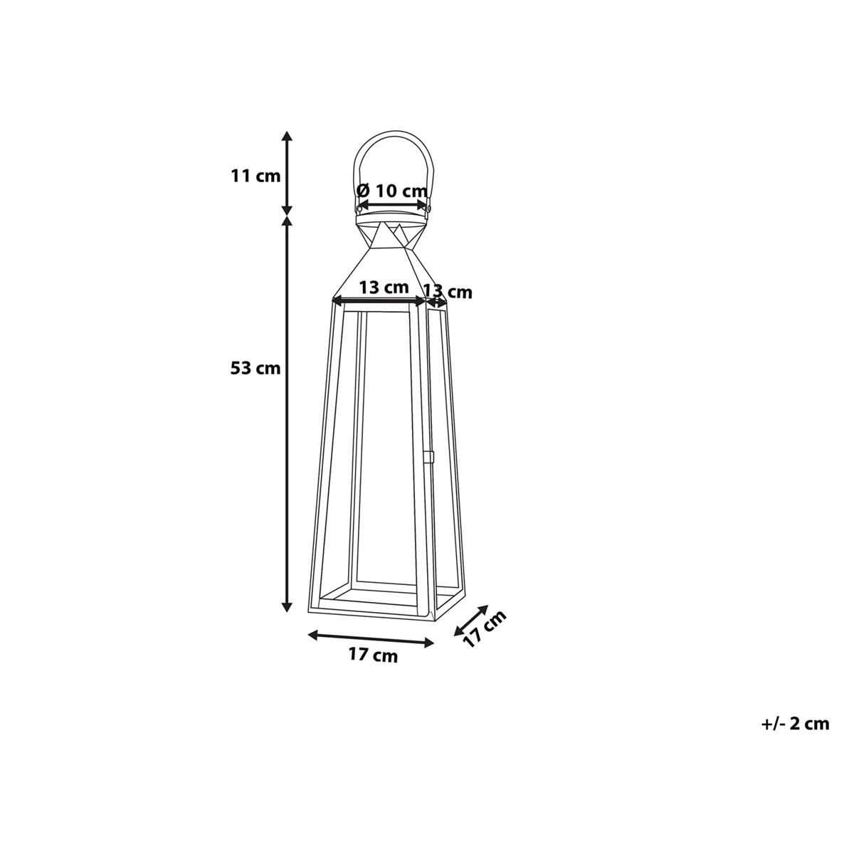Beliani - CRETE - Lantaarn - Zwart - RVS 10 Beliani - CRETE - Lantaarn - Zwart - RVS - Afbeelding 9