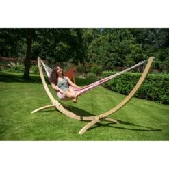 Tropilex® Hangmat Met Standaard Eénpersoons Wood & Natural Pink Roze 15 Tropilex® Hangmat Met Standaard Eénpersoons Wood & Natural Pink Roze -Tuinproducten 9772252