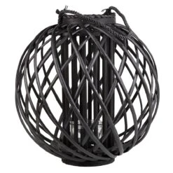 Beliani - SAMOA - Lantaarn - Zwart - Wilgenhout