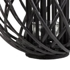 Beliani - SAMOA - Lantaarn - Zwart - Wilgenhout 14 Beliani - SAMOA - Lantaarn - Zwart - Wilgenhout -Tuinproducten 9787096