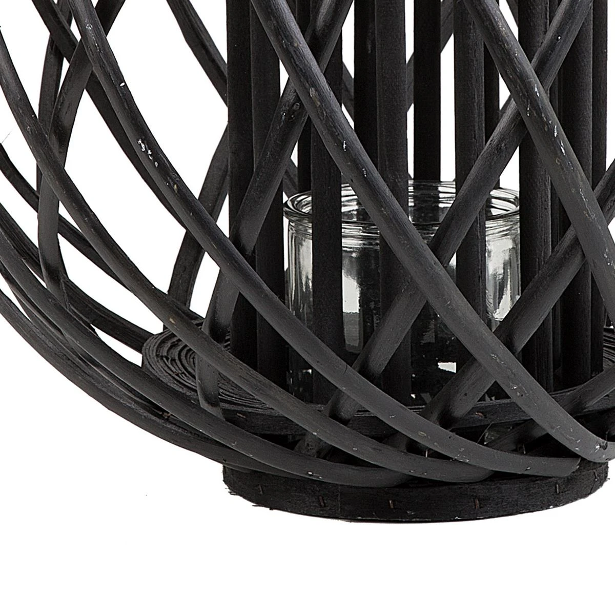 Beliani - SAMOA - Lantaarn - Zwart - Wilgenhout 7 Beliani - SAMOA - Lantaarn - Zwart - Wilgenhout - Afbeelding 5