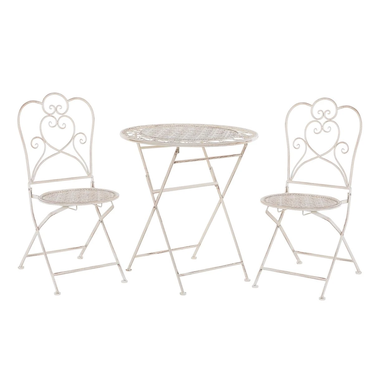 Beliani - TRIESTE - Bistroset Voor 2 - Beige - IJzer 3 Beliani - TRIESTE - Bistroset Voor 2 - Beige - IJzer