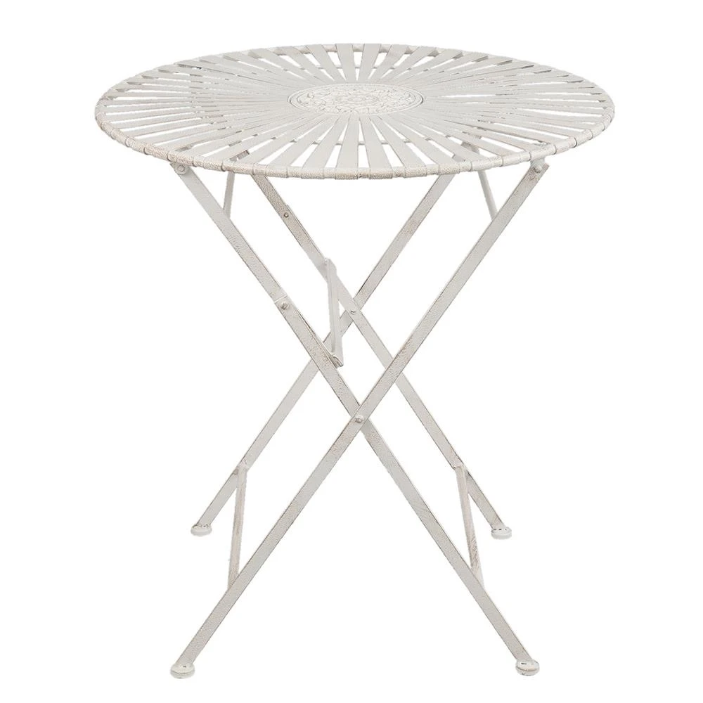 Clayre & Eef Bistroset Bistrotafel Bistrostoel 3-delig Ø 70x76 Cm Wit 6 Clayre & Eef Bistroset Bistrotafel Bistrostoel 3-delig Ø 70x76 Cm Wit - Afbeelding 4