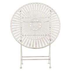 Clayre & Eef Bistroset Bistrotafel Bistrostoel 3-delig Ø 70x76 Cm Wit 12 Clayre & Eef Bistroset Bistrotafel Bistrostoel 3-delig Ø 70x76 Cm Wit -Tuinproducten 9790630