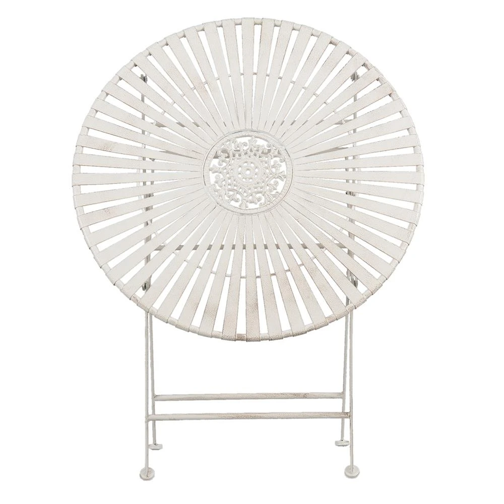 Clayre & Eef Bistroset Bistrotafel Bistrostoel 3-delig Ø 70x76 Cm Wit 7 Clayre & Eef Bistroset Bistrotafel Bistrostoel 3-delig Ø 70x76 Cm Wit - Afbeelding 5