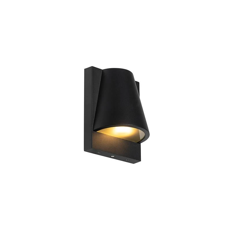 QAZQA Buiten Wandlamp Zwart IP44 Met Schemerschakelaar - Femke 3 QAZQA Buiten Wandlamp Zwart IP44 Met Schemerschakelaar - Femke