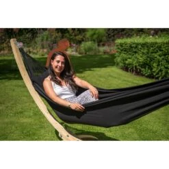 Tropilex® Hangmat Met Standaard Eénpersoons Wood & Classic Black Zwart 14 Tropilex® Hangmat Met Standaard Eénpersoons Wood & Classic Black Zwart -Tuinproducten 9815171