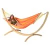 Tropilex® Hangmat Met Standaard Eénpersoons Wood & Relax Orange Oranje -Tuinproducten 9855213