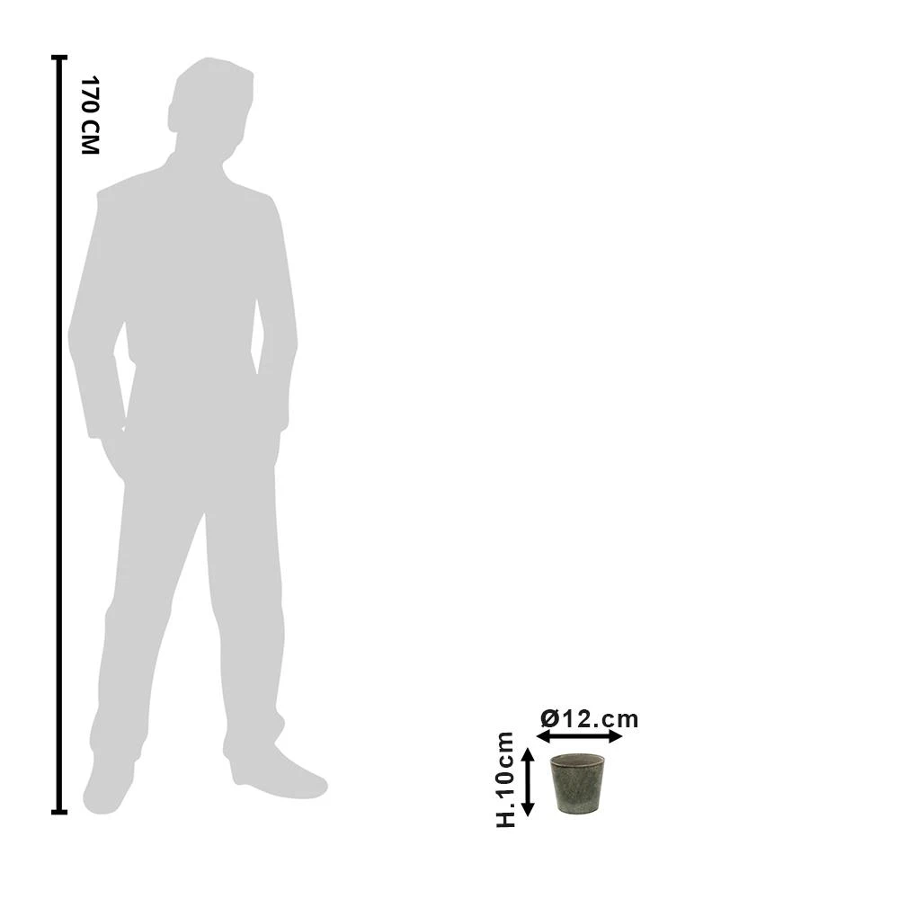 Clayre & Eef Bloempot Ø 12x10 Cm Groen Keramiek Rond Bloempot Binnen 5 Clayre & Eef Bloempot Ø 12x10 Cm Groen Keramiek Rond Bloempot Binnen - Afbeelding 3