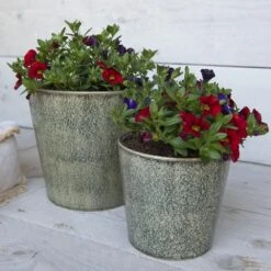 Clayre & Eef Bloempot Ø 12x10 Cm Groen Keramiek Rond Bloempot Binnen 10 Clayre & Eef Bloempot Ø 12x10 Cm Groen Keramiek Rond Bloempot Binnen -Tuinproducten 9884149