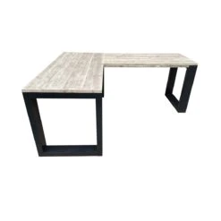 Wood4you - Hoekbureau - New Orleans Steigerhout 200|160Lx70Dx75H Zwart -Tuinproducten 9914446