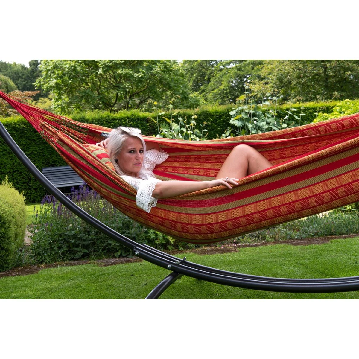 Tropilex® Hangmat Met Standaard Tweepersoons Arc & Chill Happy Oranje 10 Tropilex® Hangmat Met Standaard Tweepersoons Arc & Chill Happy Oranje - Afbeelding 8