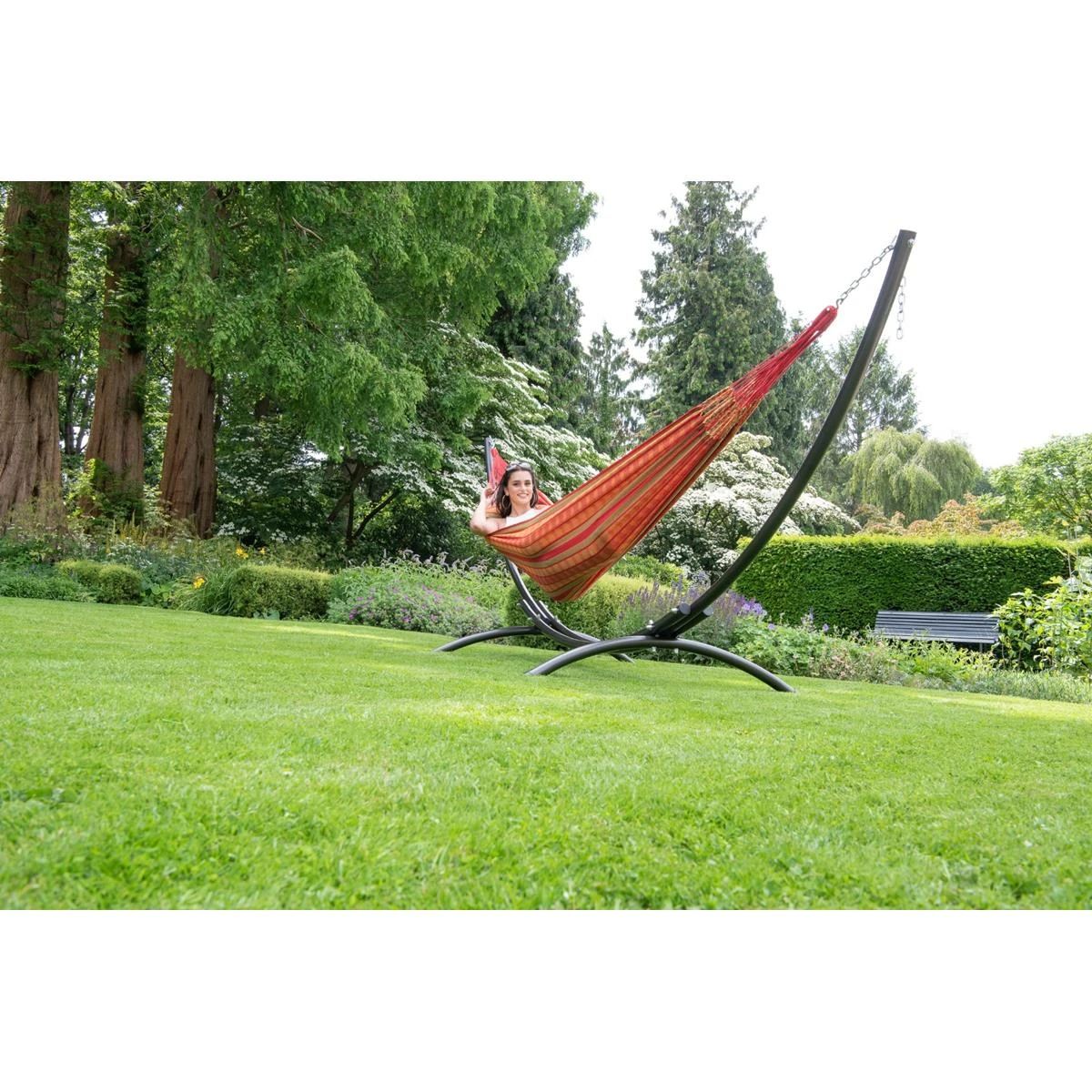 Tropilex® Hangmat Met Standaard Tweepersoons Arc & Chill Happy Oranje 13 Tropilex® Hangmat Met Standaard Tweepersoons Arc & Chill Happy Oranje - Afbeelding 11