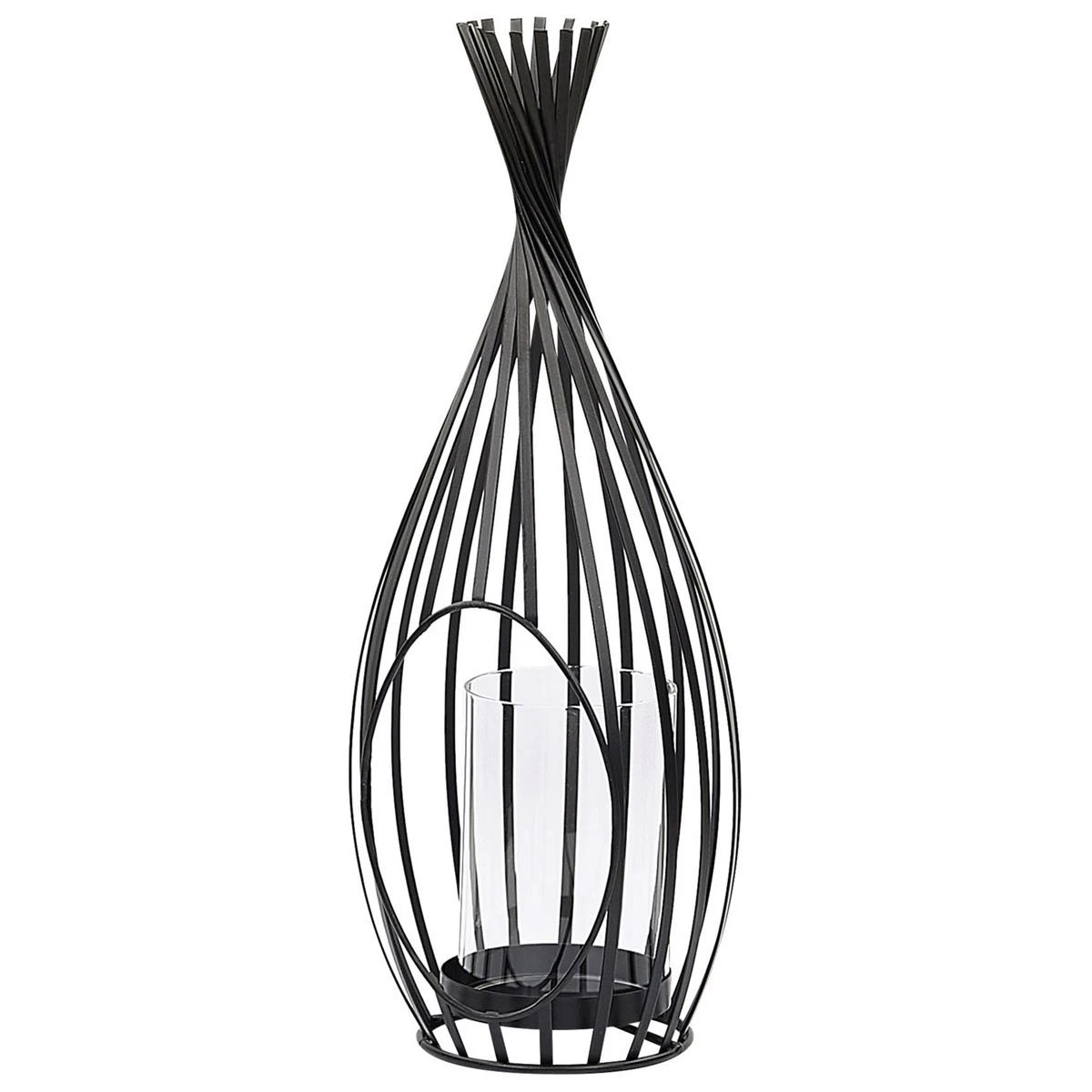 Beliani - LOMBOK - Lantaarn - Zwart - Metaal 3 Beliani - LOMBOK - Lantaarn - Zwart - Metaal