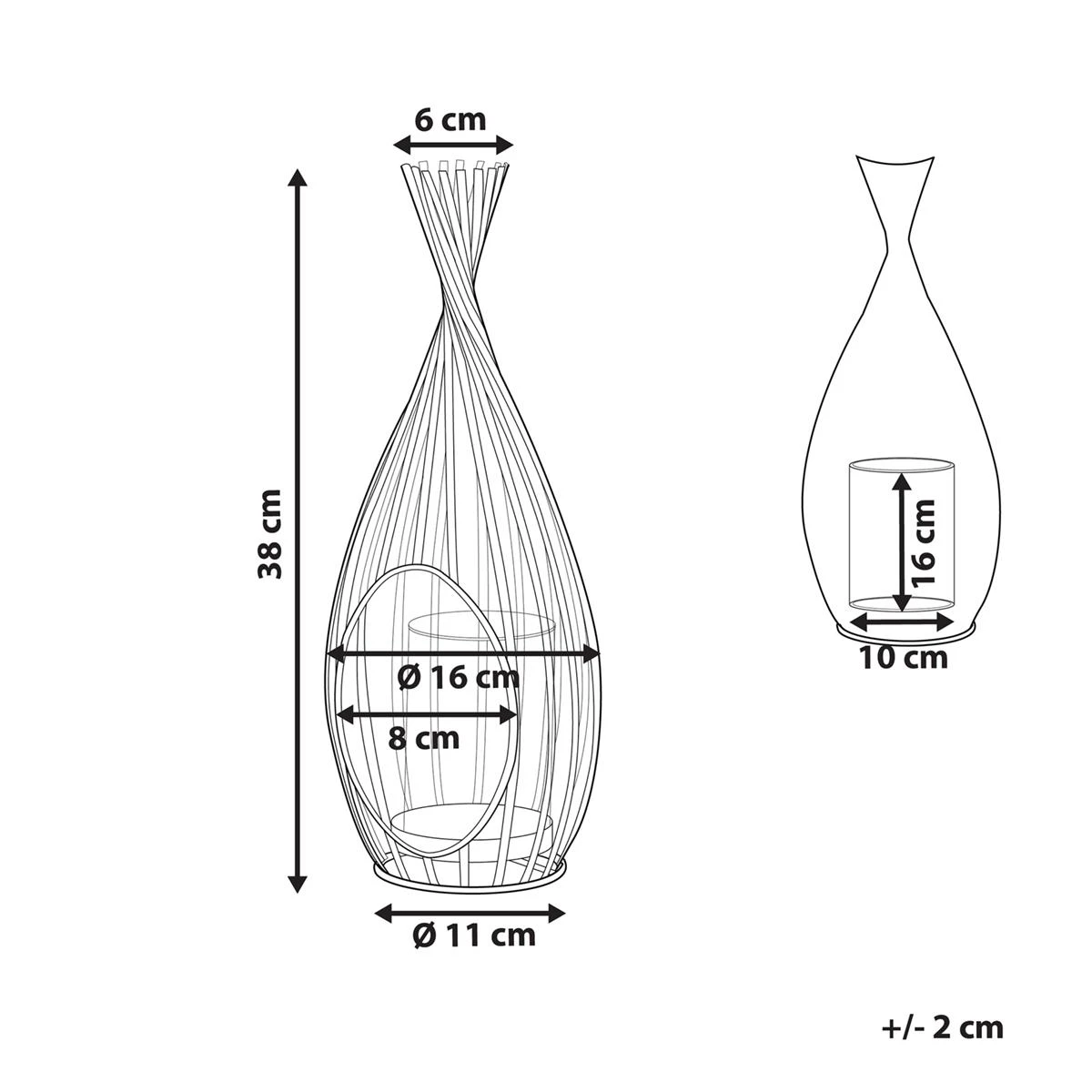 Beliani - LOMBOK - Lantaarn - Zwart - Metaal 10 Beliani - LOMBOK - Lantaarn - Zwart - Metaal - Afbeelding 8