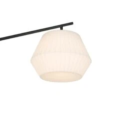 QAZQA Design Buiten Vloerlamp Zwart Met Witte Kap IP44 - Robbert -Tuinproducten 9925335
