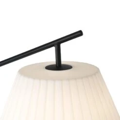 QAZQA Design Buiten Vloerlamp Zwart Met Witte Kap IP44 - Robbert -Tuinproducten 9925339
