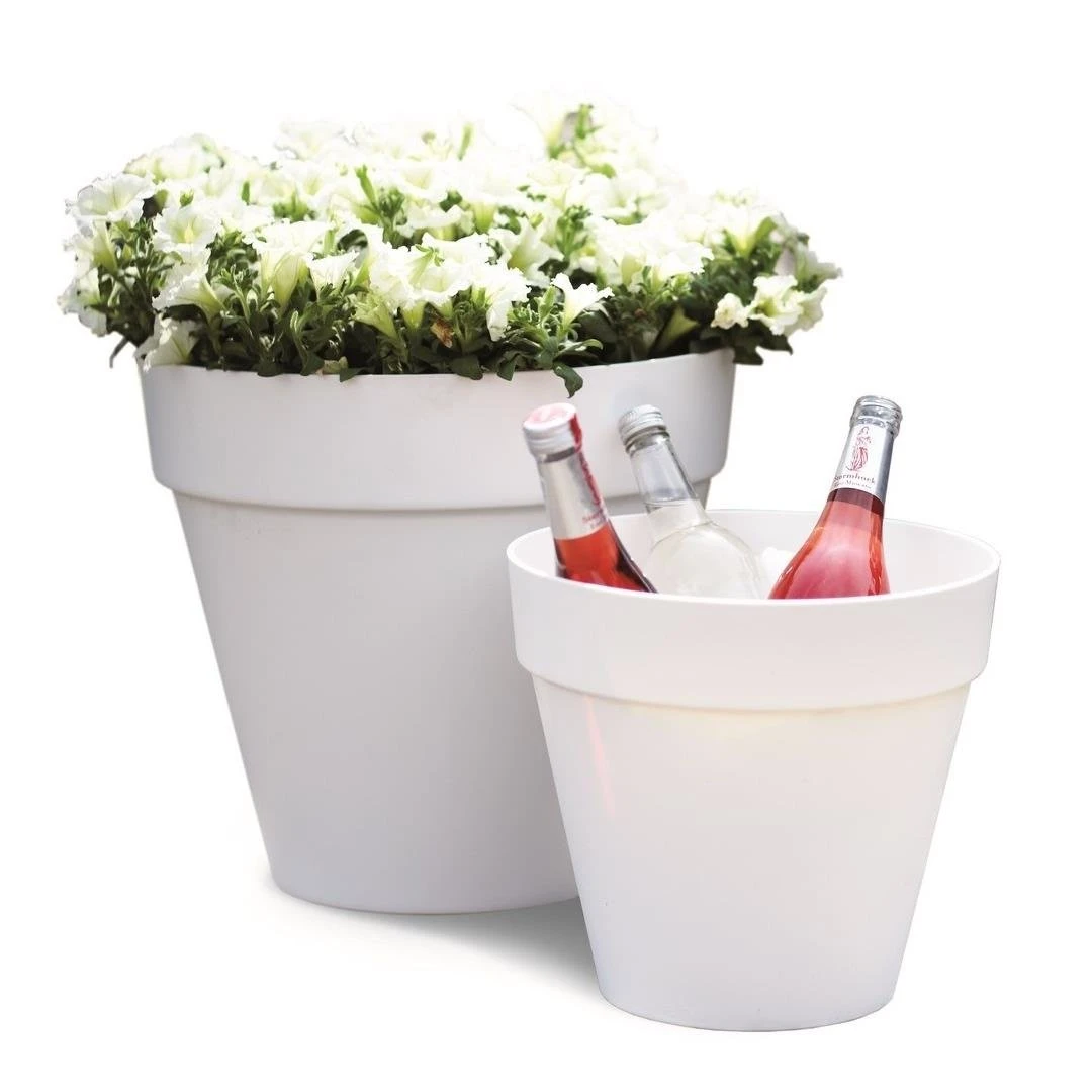 Elho Loft Urban Round Bloempot 50 Cm Met Wielen 6 Elho Loft Urban Round Bloempot 50 Cm Met Wielen - Afbeelding 4